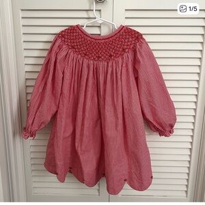 Cecil & Lu Red Gingham Smocked Dress
